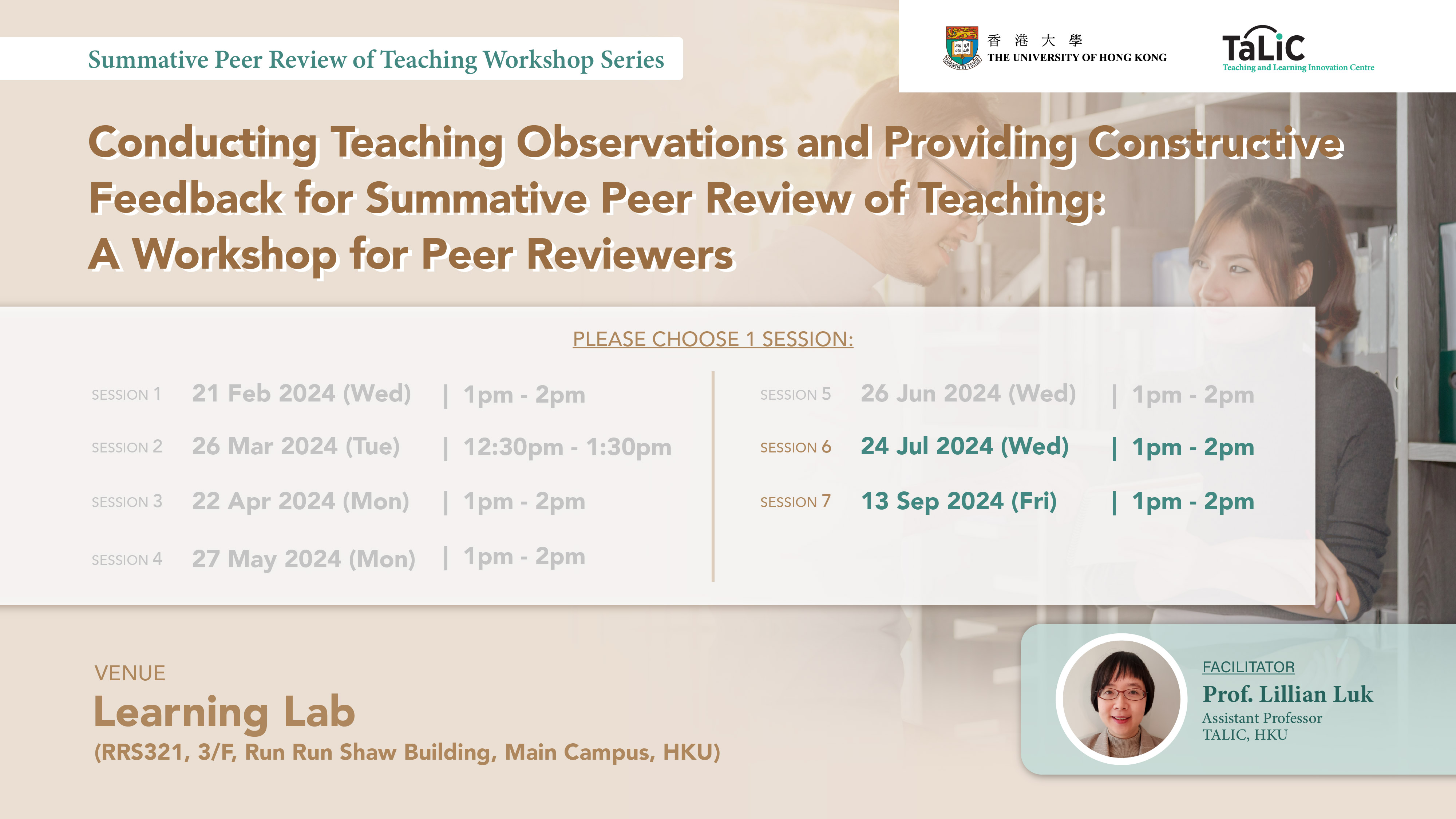 Conducting Teaching Observations and Providing Constructive Feedback for Summative Peer Review of Teaching: A Workshop for Peer Reviewers