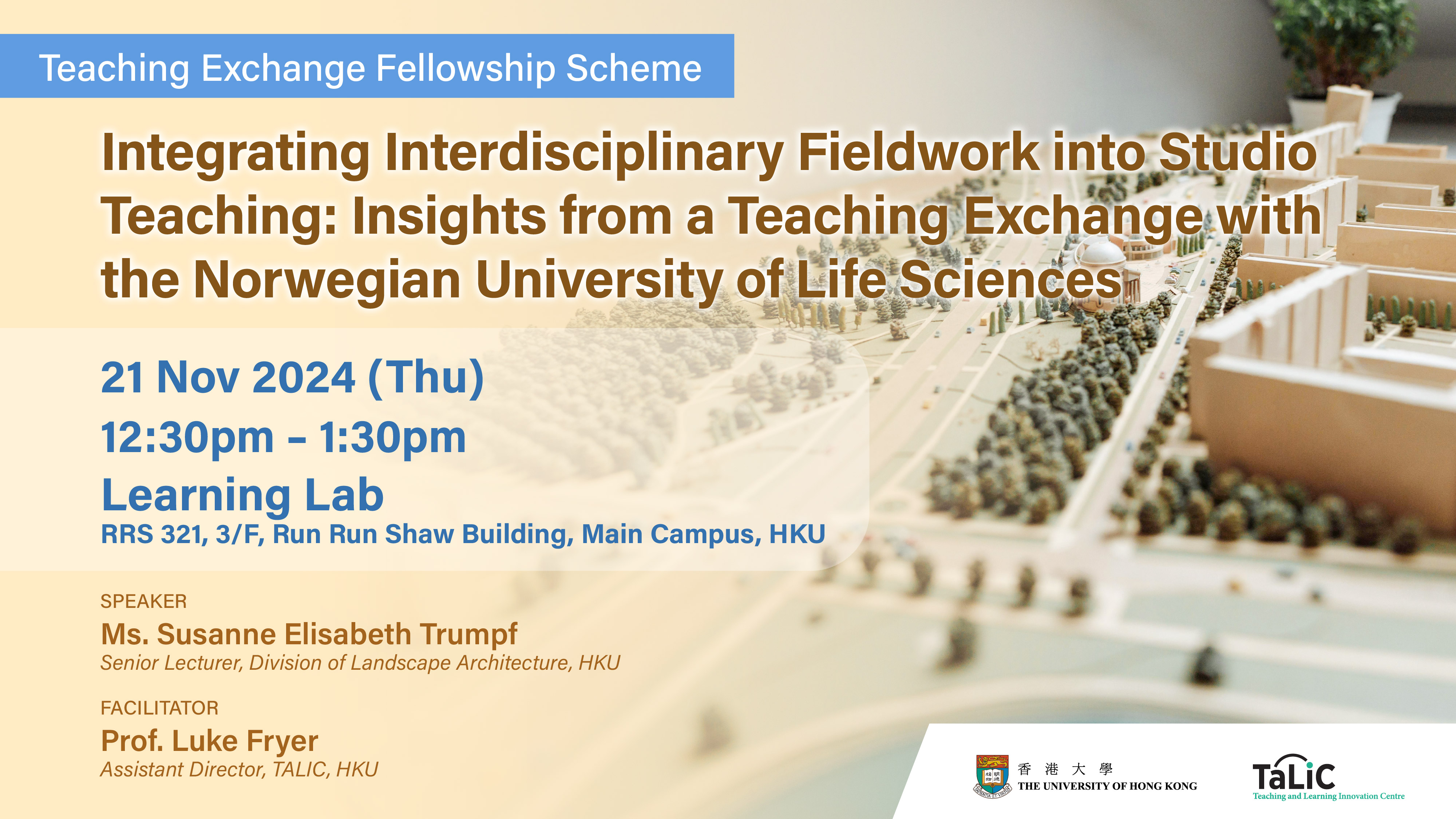 Teaching Exchange Fellowship Scheme Seminar – New perspectives on teaching urban biodiversity - An immersive teaching exchange at the Swedish University of Agricultural Sciences