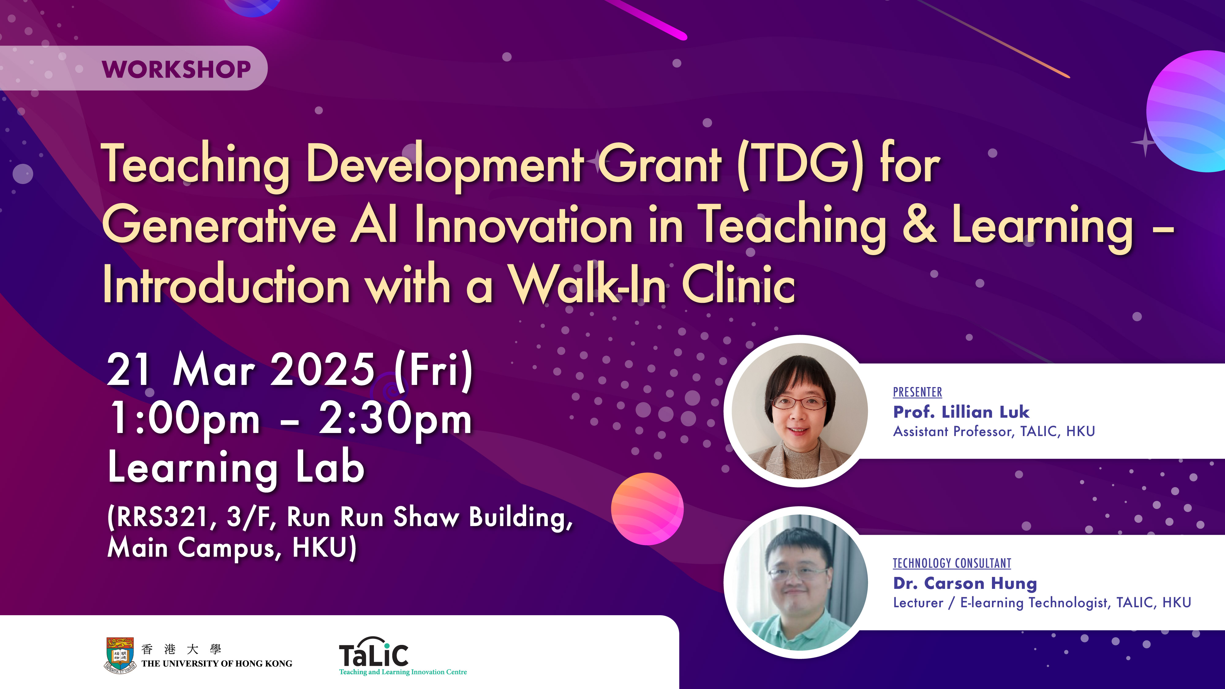 Teaching Development Grant (TDG) for Generative AI Innovation in Teaching & Learning – Introduction with a Walk-In Clinic